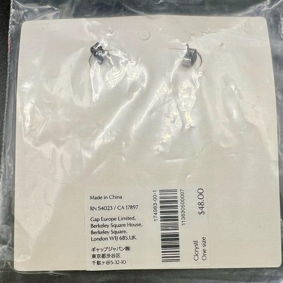 NWT Banana Republic Opal Fan Silver Art Deco Crystal Baguette Earrings - Picture 6 of 10